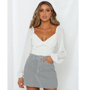 Hello Molly White Long Sleeve Top